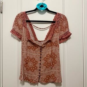 Paisley Lace Trim Top